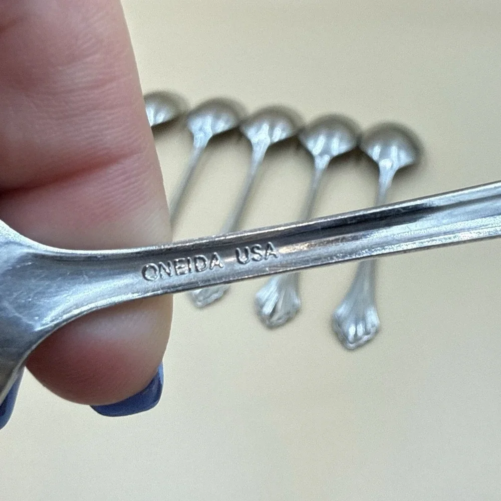 Oneida Bancroft Stainless Flatware Spoon Lot - 7 Oval Soup Spoons Replacements